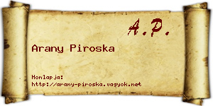 Arany Piroska névjegykártya