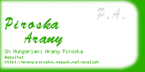 piroska arany business card